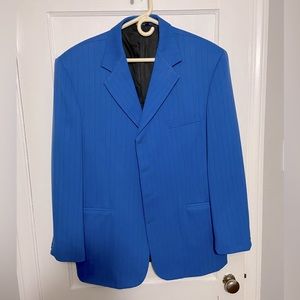 Zacchi Classico Italians Blue w/ Black Pin Stripe Blazer - Size 44